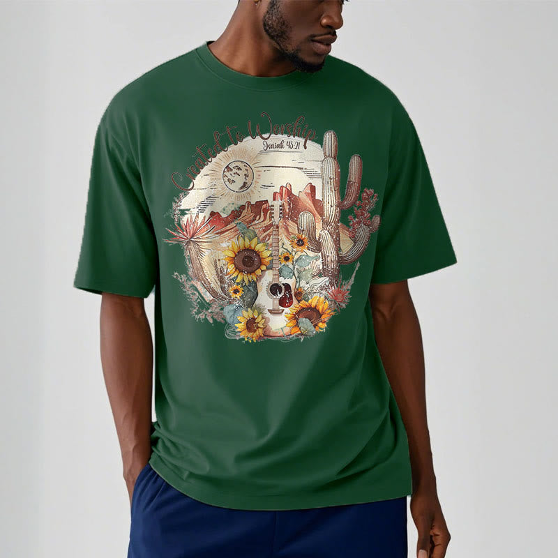Christiandiscipleshop Classic Style Created to Worship Short Sleeve Washed T-shirt