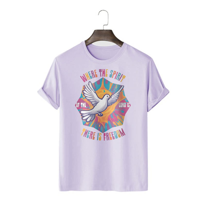 Christiandiscipleshop Colorful Style Dove and Bible Verse Short Sleeve Washed T-shirt