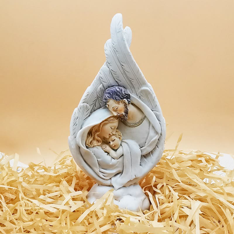 Christiandiscipleshop Realistic Style Resin Baptism of the Holy Family Desktop Decorations Ornament