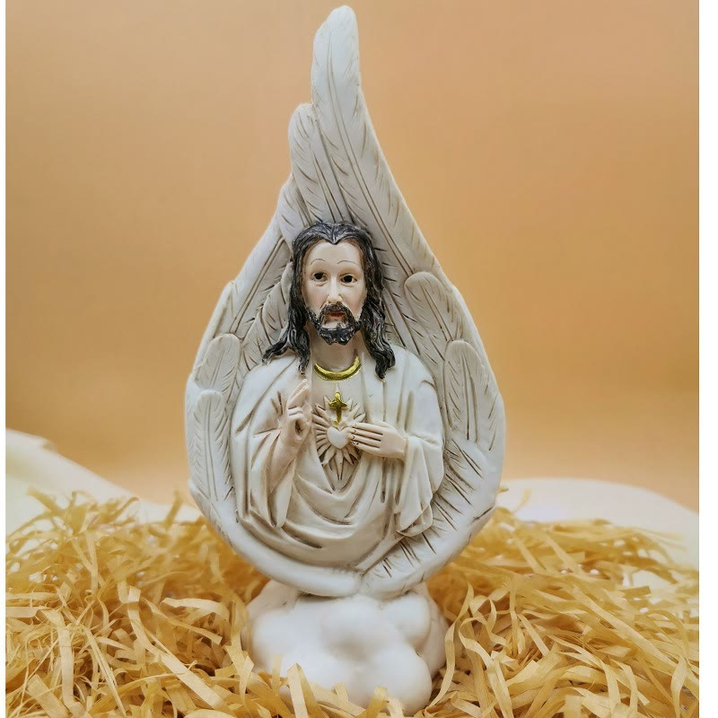 Christiandiscipleshop Realistic Style Resin Baptism of the Holy Family Desktop Decorations Ornament
