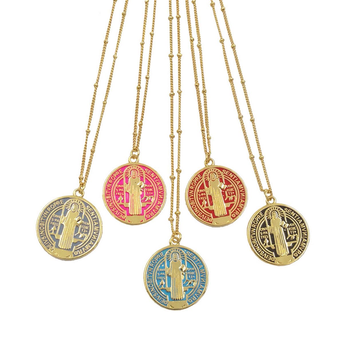 Christiandiscipleshop Refined Style St. Benedict Gold Plated Brass Pendant Necklace