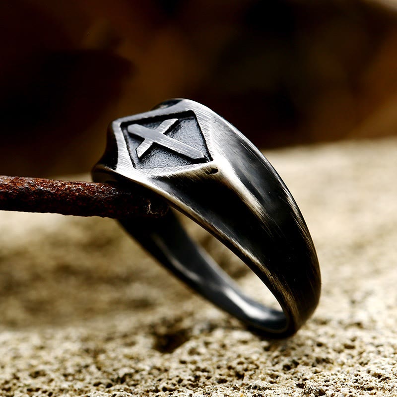 Christiandiscipleshop Retro Style Vintage Cross Titanium Steel Ring