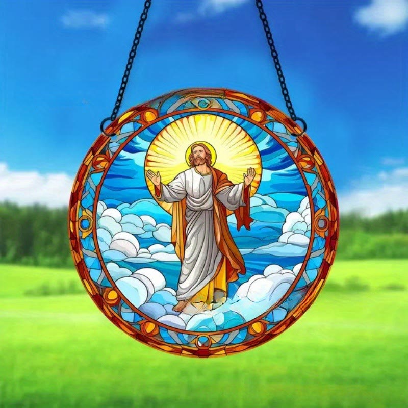 Christiandiscipleshop Stained Glass Style Classic Christ Scene Hanging Ornaments E
