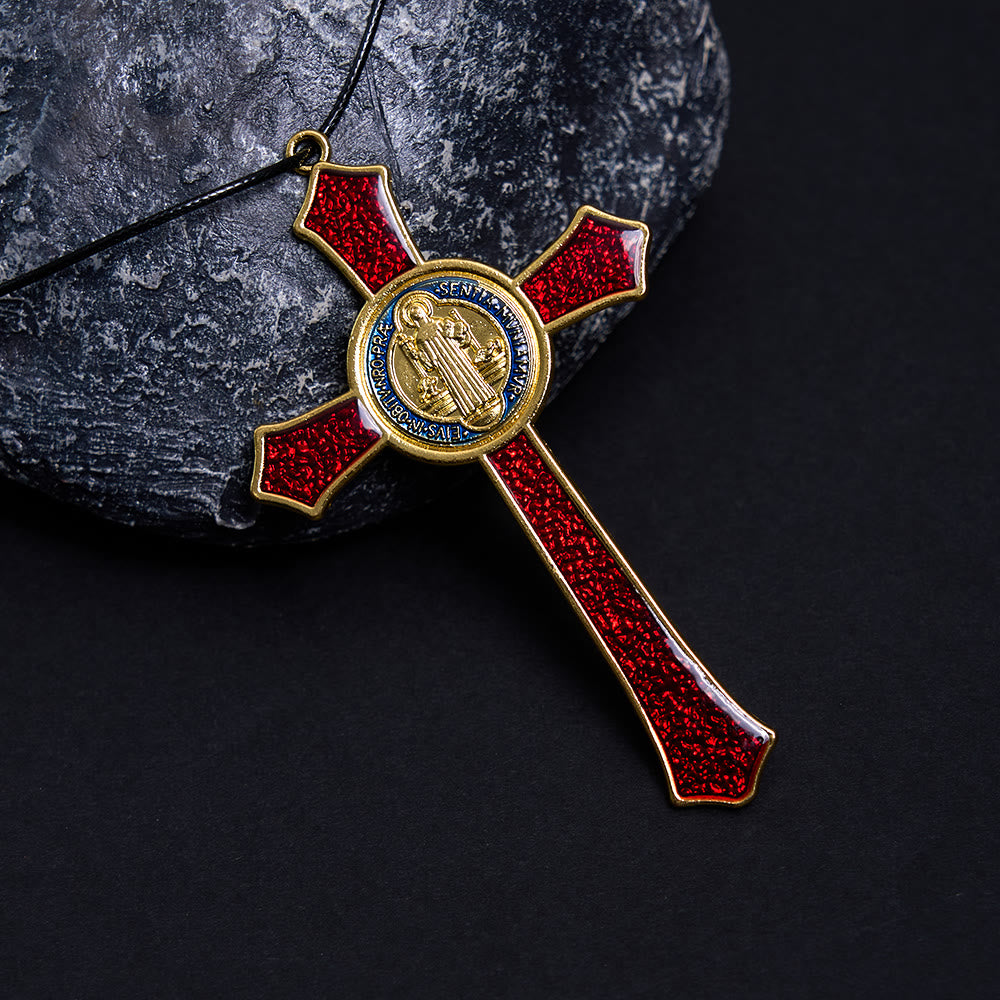 Christiandiscipleshop Classic Style Red/Blue Crafted Crucifix Big Size Pendant Necklace(5 color)