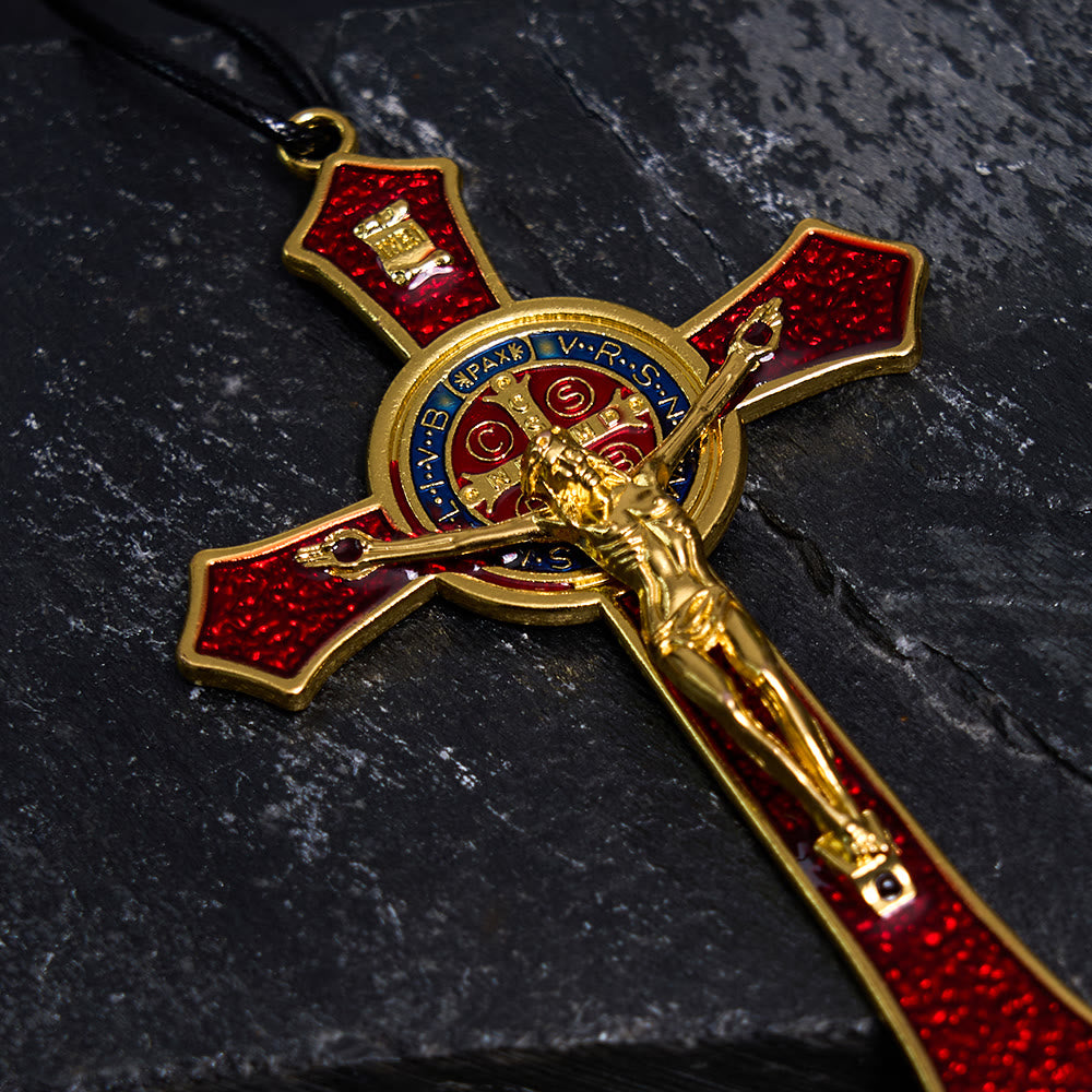 Christiandiscipleshop Classic Style Red/Blue Crafted Crucifix Big Size Pendant Necklace(5 color)