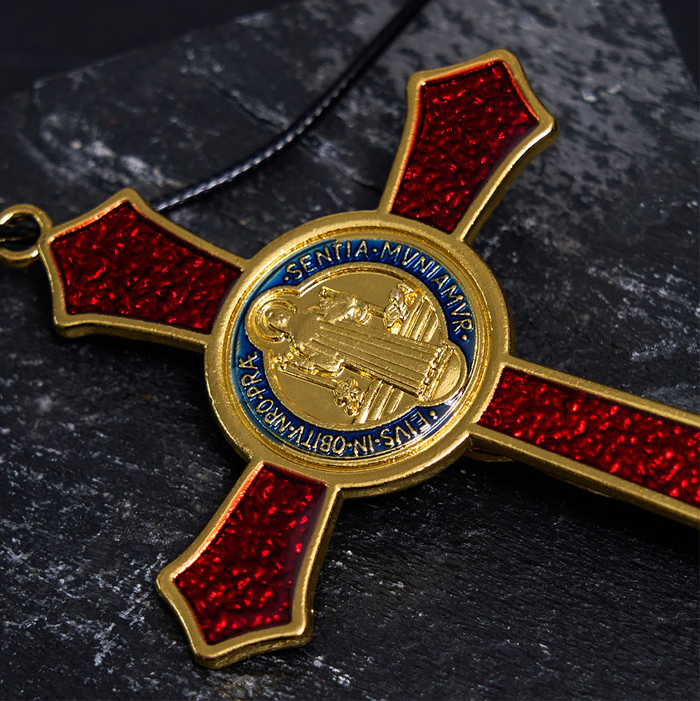 Christiandiscipleshop Classic Style Red/Blue Crafted Crucifix Big Size Pendant Necklace(5 color)
