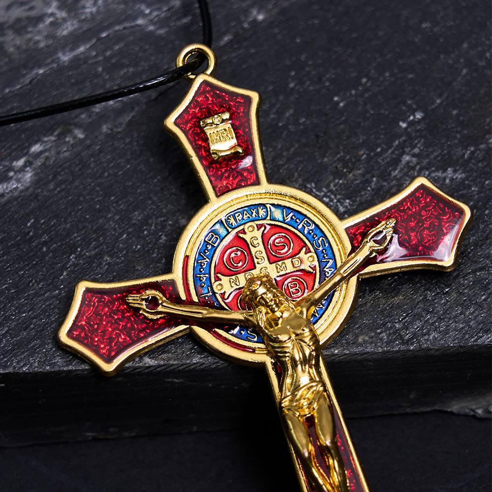 Christiandiscipleshop Classic Style Red/Blue Crafted Crucifix Big Size Pendant Necklace(5 color)
