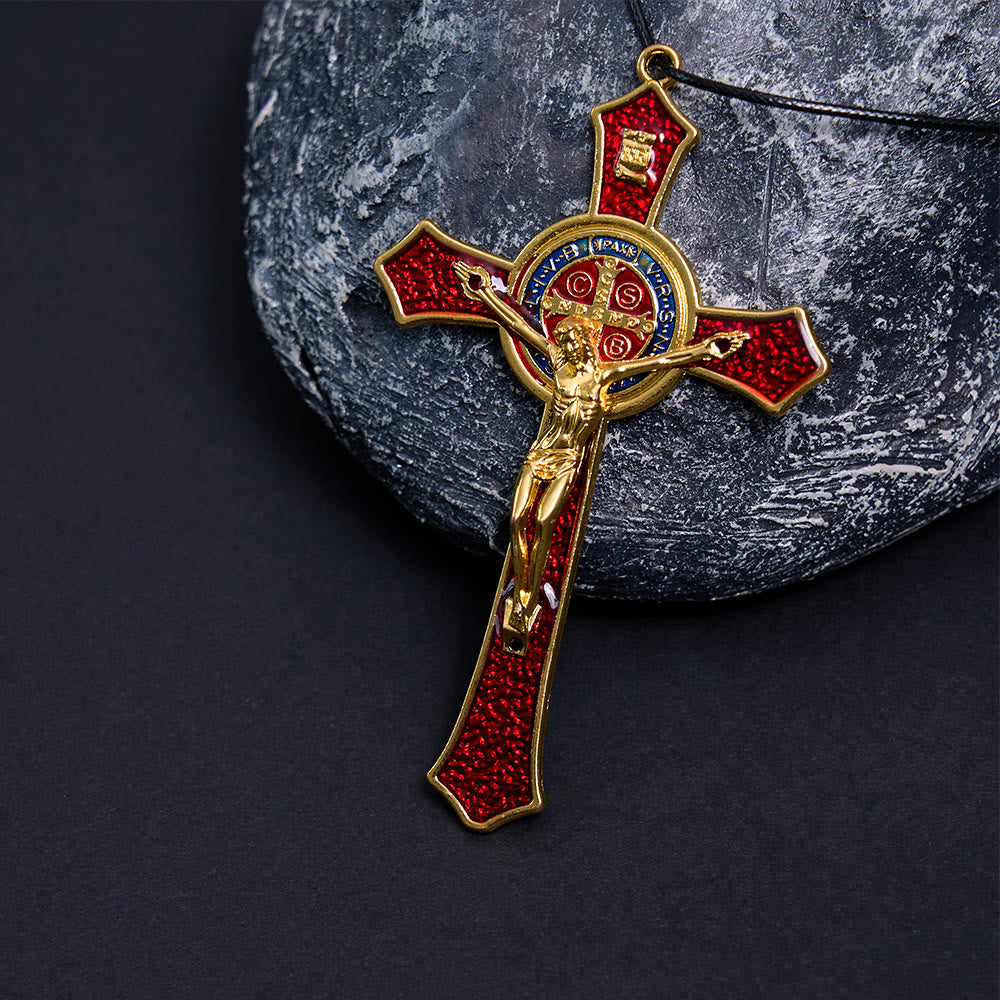 Christiandiscipleshop Classic Style Red/Blue Crafted Crucifix Big Size Pendant Necklace(5 color)