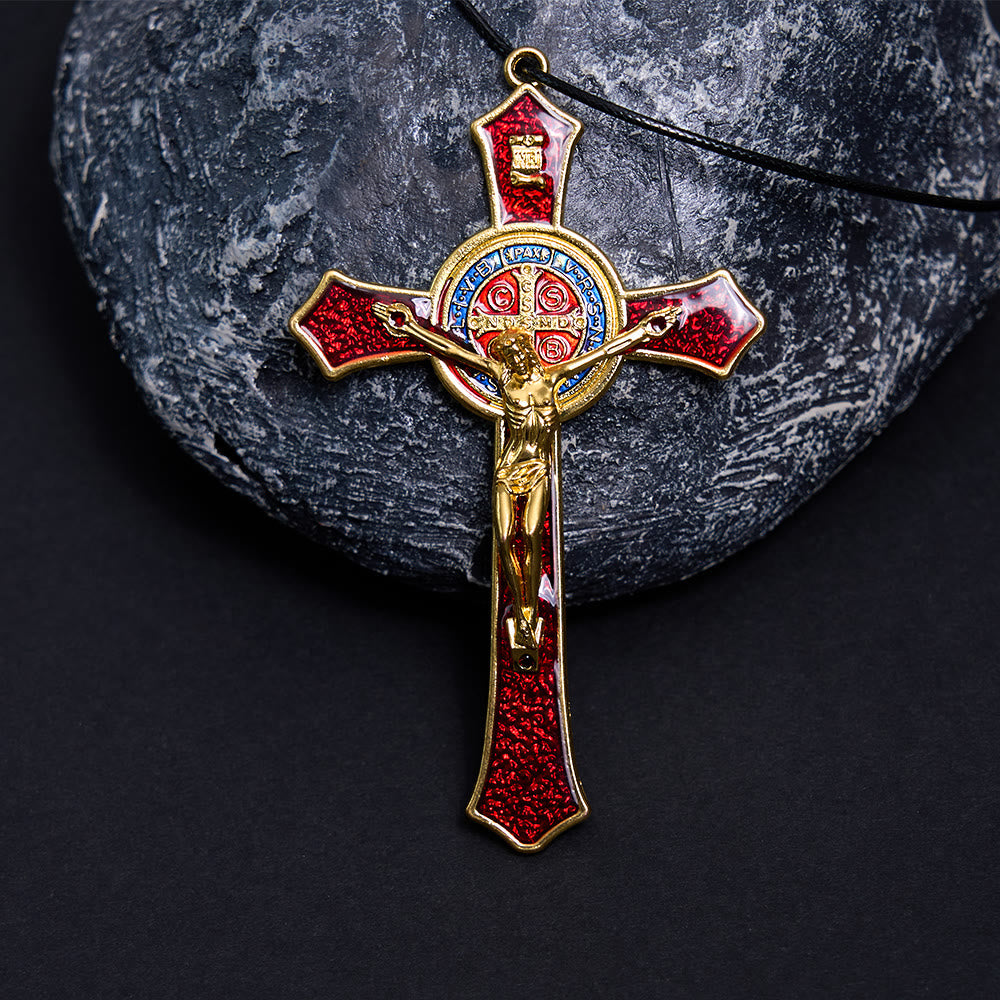Christiandiscipleshop Classic Style Red/Blue Crafted Crucifix Big Size Pendant Necklace(5 color)