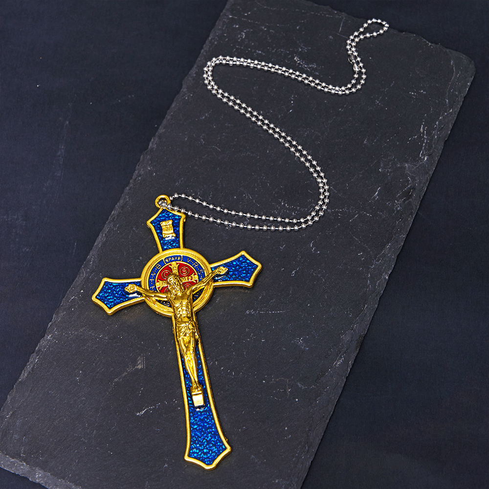 Christiandiscipleshop Classic Style Red/Blue Crafted Crucifix Big Size Pendant Necklace(5 color)