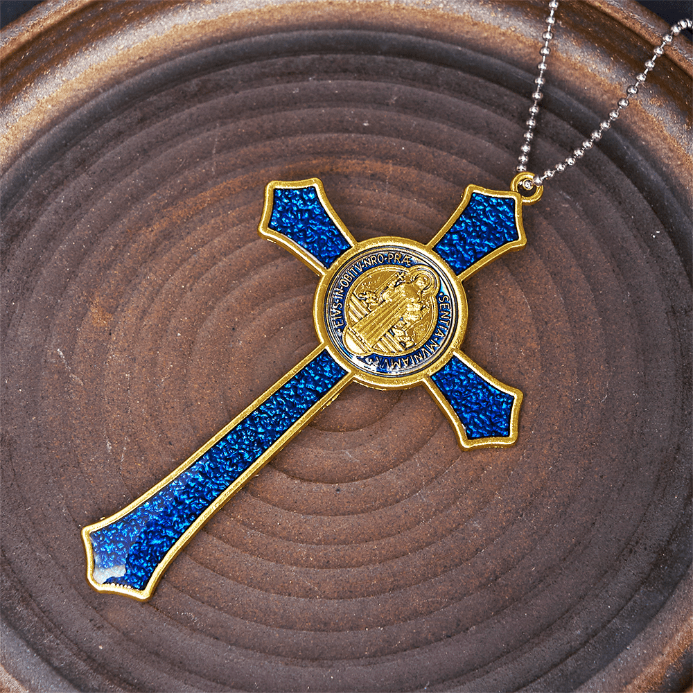 Christiandiscipleshop Classic Style Red/Blue Crafted Crucifix Big Size Pendant Necklace(5 color)