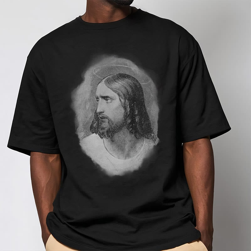Christiandiscipleshop Retro Style the Halo Jesus Short Sleeve Washed T-shirt