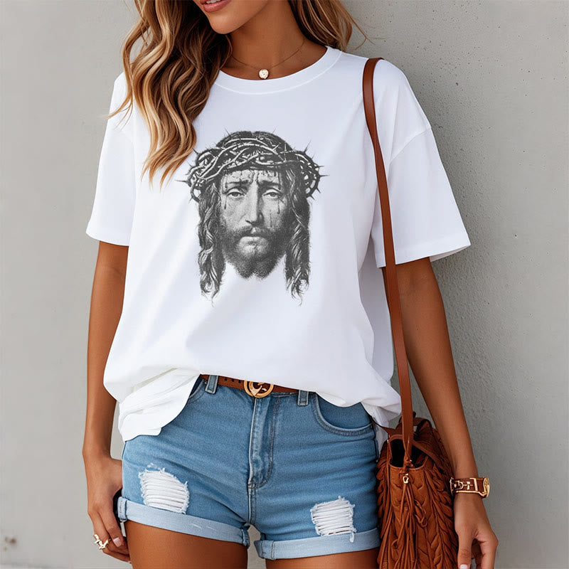 Christiandiscipleshop Retro Style Crown of Thorns Short Sleeve Washed T-shirt