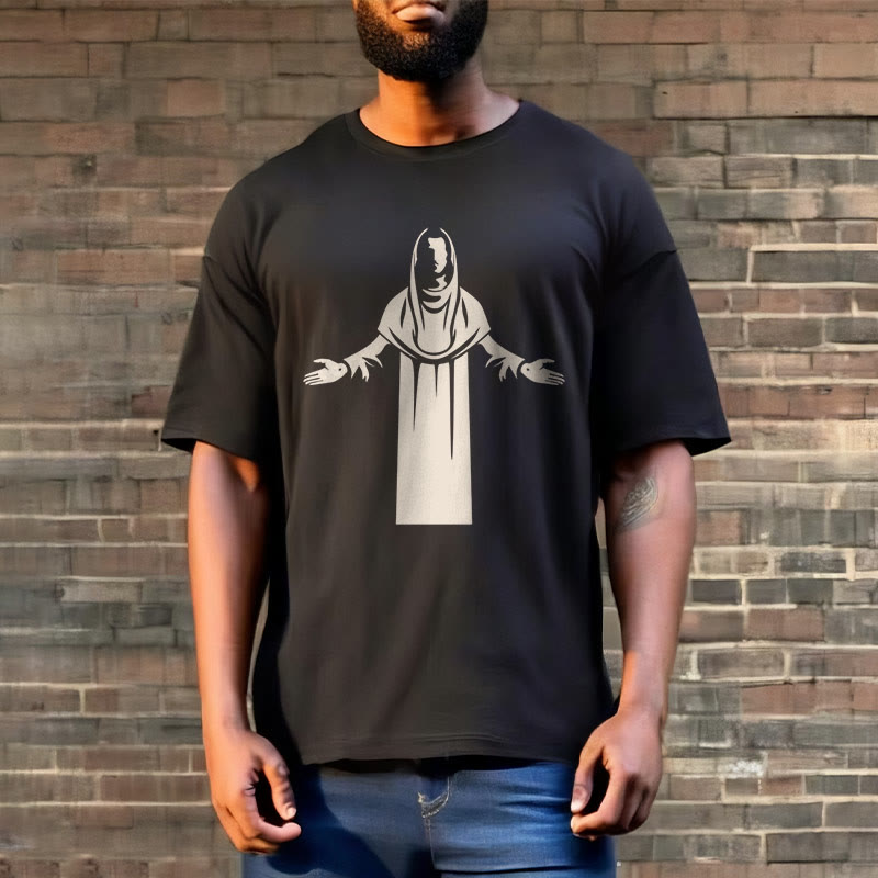 christiandiscipleshop Minimalist Style Divine Embrace Short Sleeve Washed T-shirt