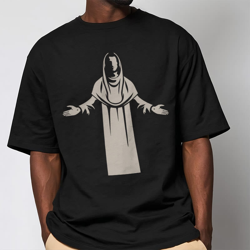 christiandiscipleshop Minimalist Style Divine Embrace Short Sleeve Washed T-shirt