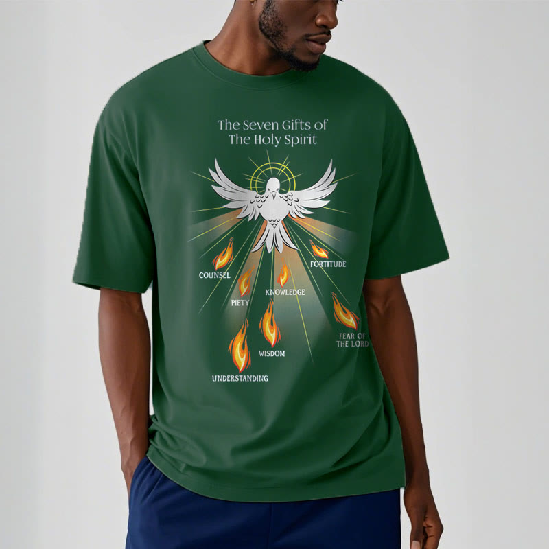 Christiandiscipleshop Classic Style The Seven Gifts of the Holy Spirit Short Sleeve Washed T-shirt