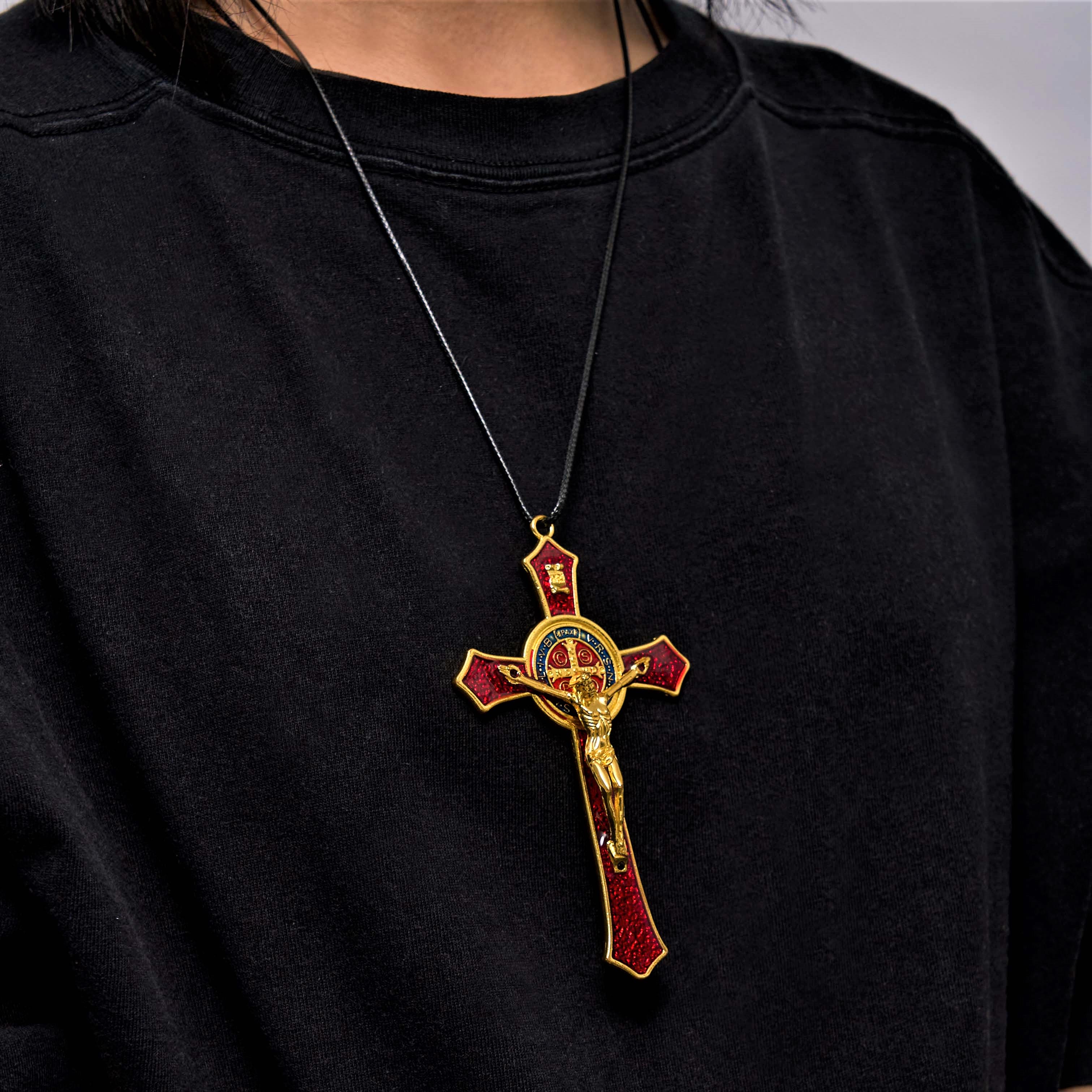 Christiandiscipleshop Classic Style Red/Blue Crafted Crucifix Big Size Pendant Necklace(5 color)