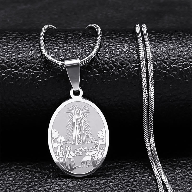 Christiandiscipleshop Classic Style Our Lady of Fatima Pendant Crafted Blessing Necklace