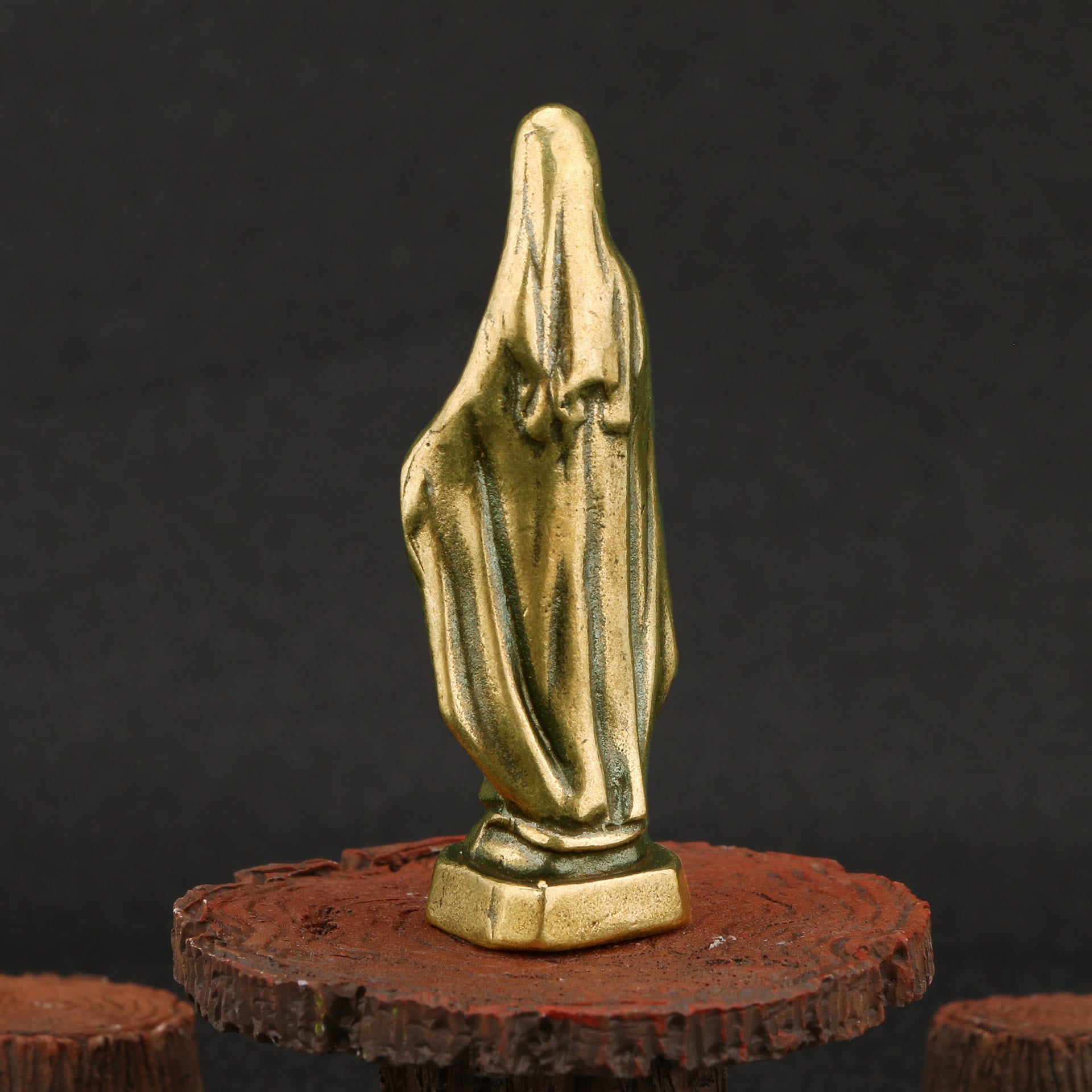 Christiandiscipleshop Retro Style Brass Stereoscopic Bronze Our Lady of Grace Desktop Decorations Ornament