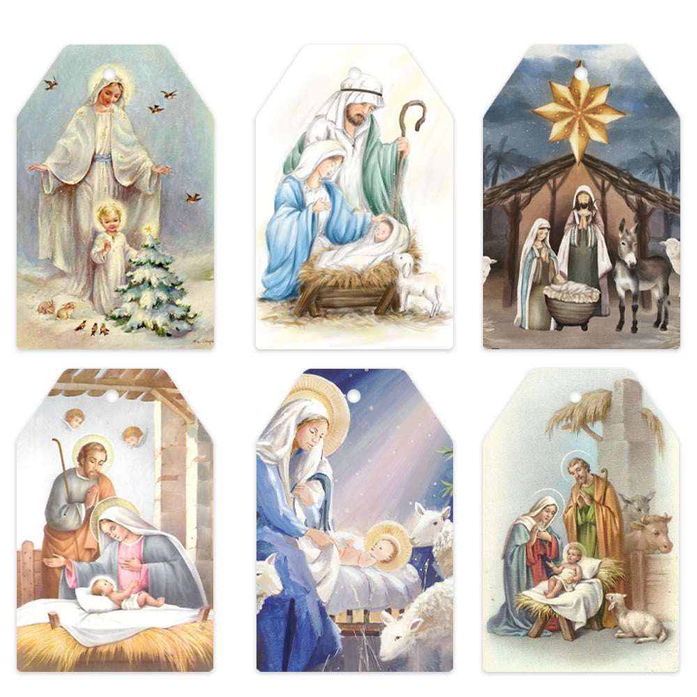 Christiandiscipleshop Soft & Traditional Style Christmas Nativity Hanging Decoration Props Gift Tags(60pcs)