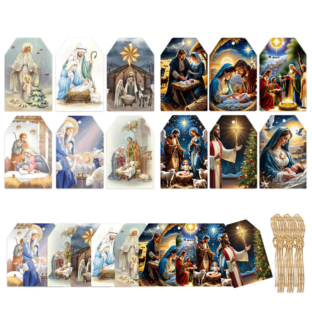 Christiandiscipleshop Soft & Traditional Style Christmas Nativity Hanging Decoration Props Gift Tags(60pcs)