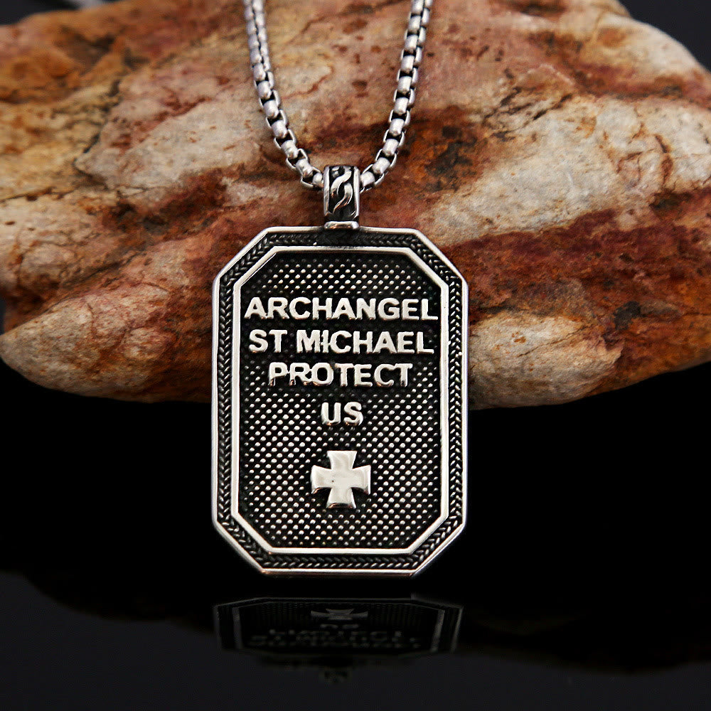 Christiandiscipleshop Classic Style St. Michael the Archangel Protection Stainless Steel Pendant Necklace