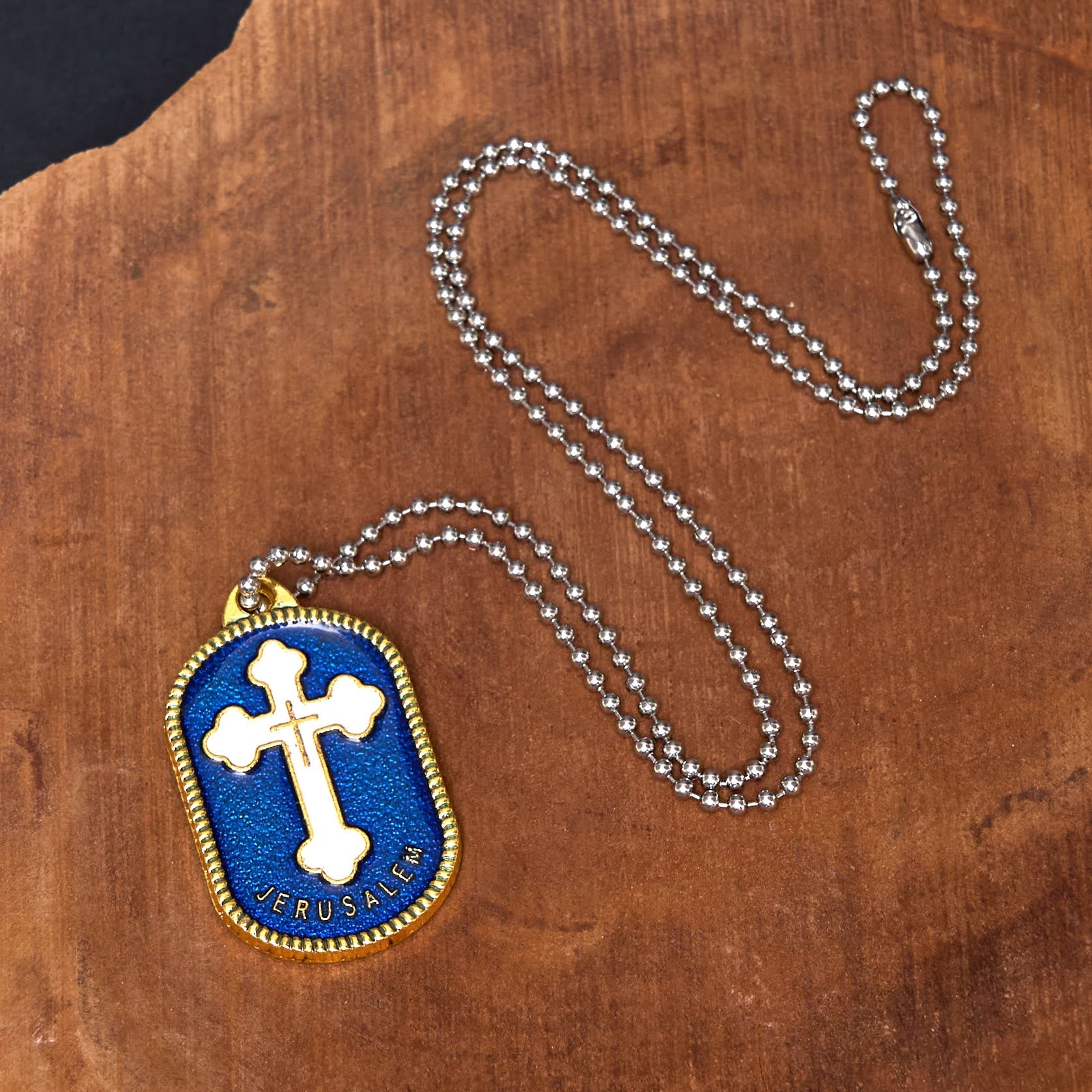 christiandiscipleshop Modern Design Style Jerusalem Cross Protection Shield Pendant Necklace