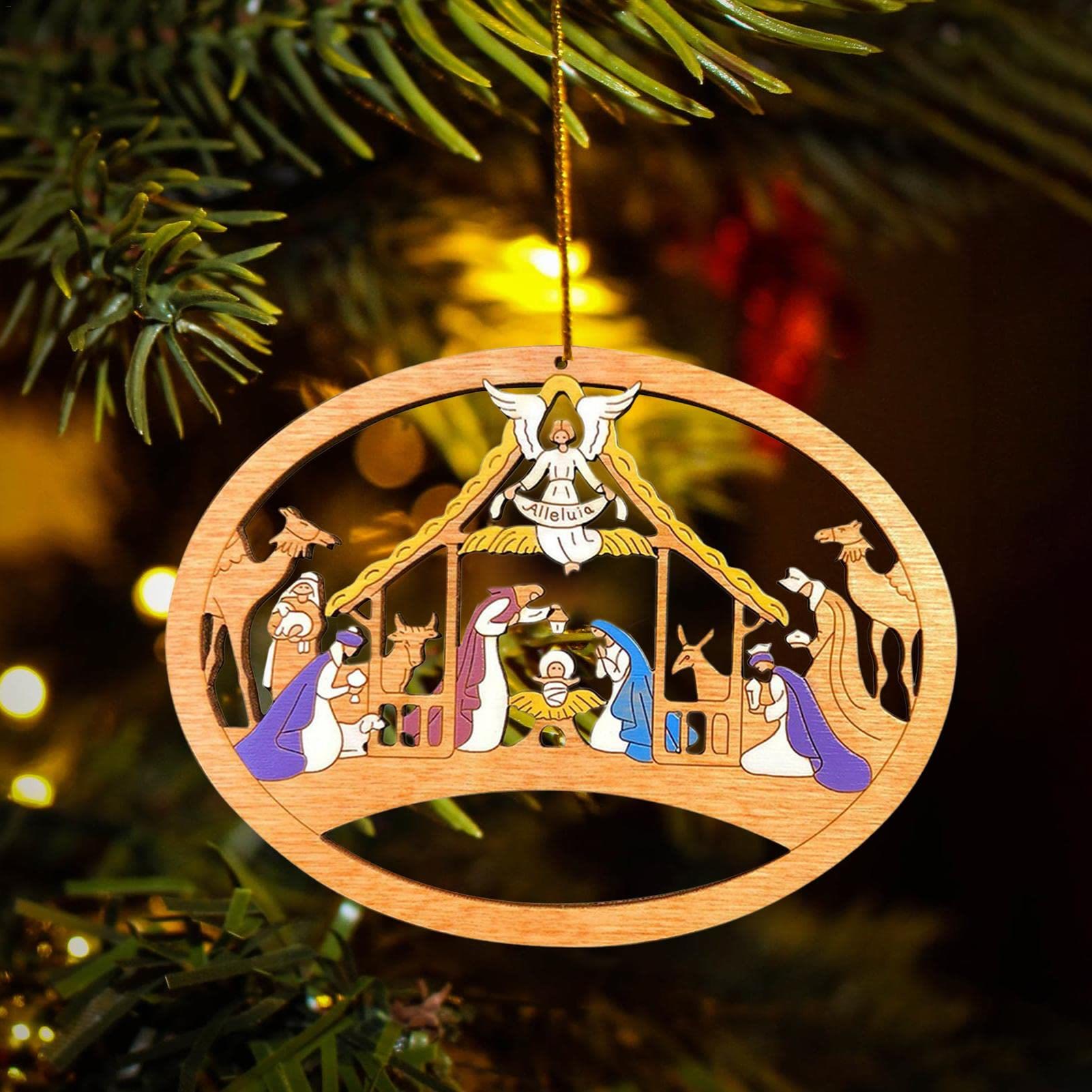 Christiandiscipleshop Colored Style Nativity Scene The Holy Family Christmas Nativity Hanging Ornaments