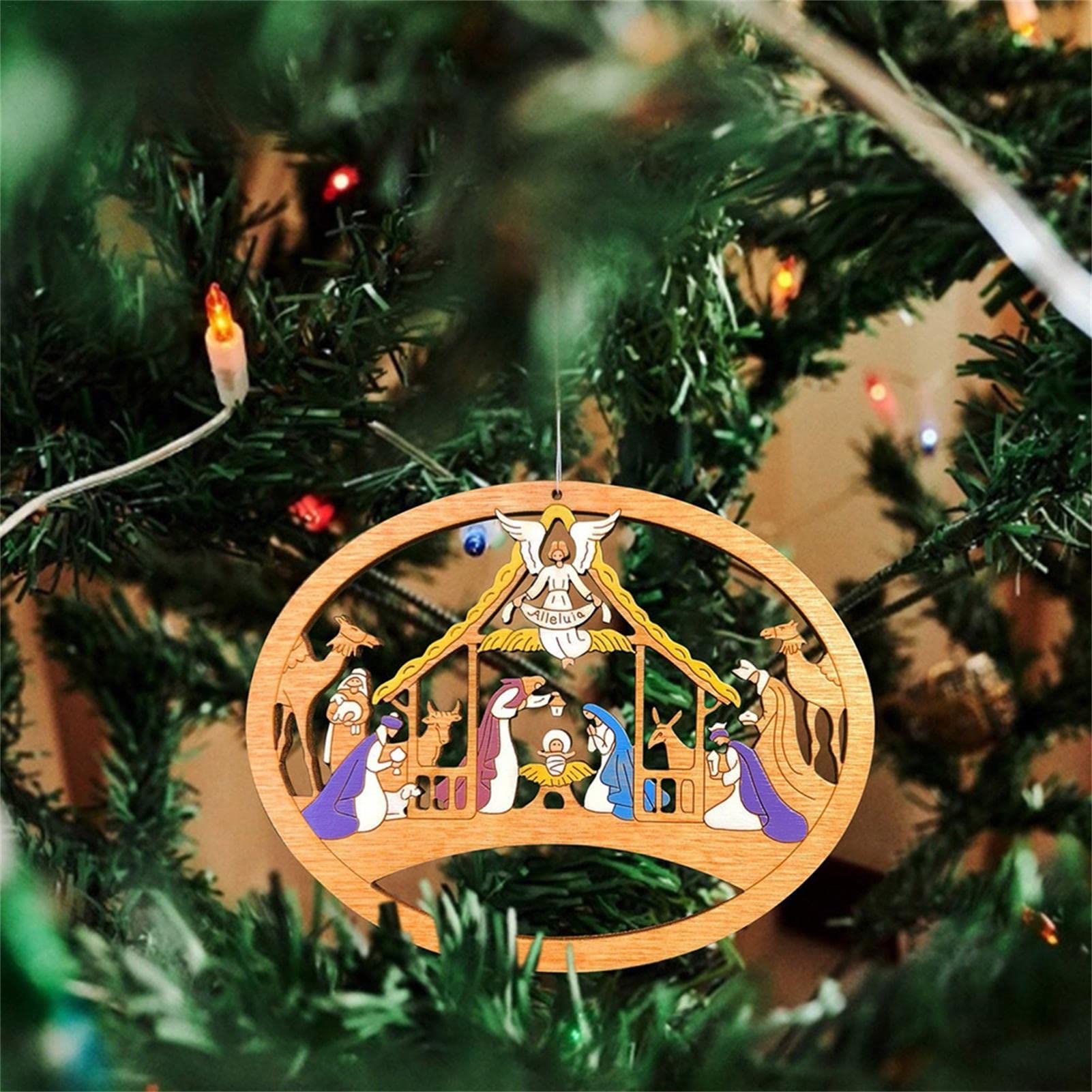 Christiandiscipleshop Colored Style Nativity Scene The Holy Family Christmas Nativity Hanging Ornaments