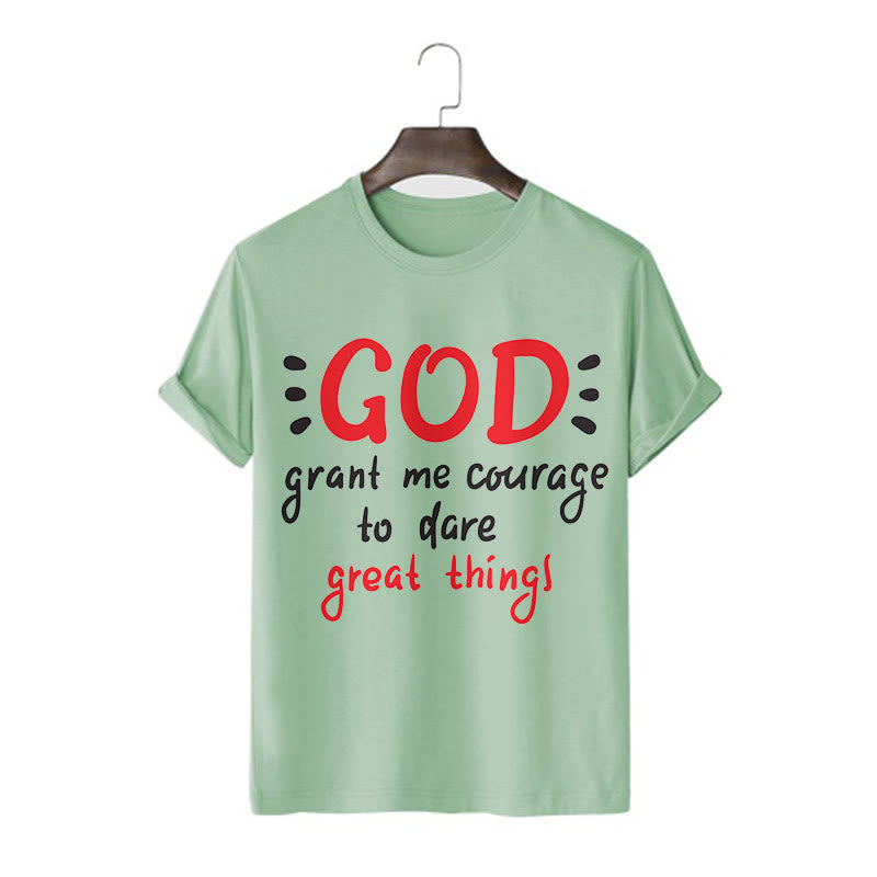Christiandiscipleshop Quotation Style God Grant Me Courage Short Sleeve Washed T-shirt