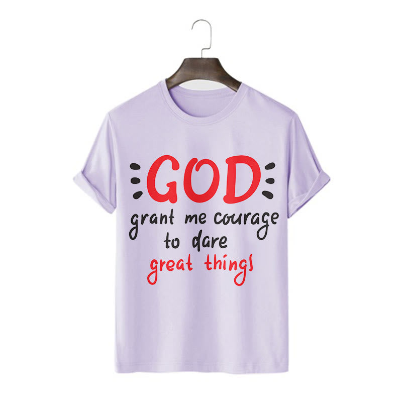 Christiandiscipleshop Quotation Style God Grant Me Courage Short Sleeve Washed T-shirt