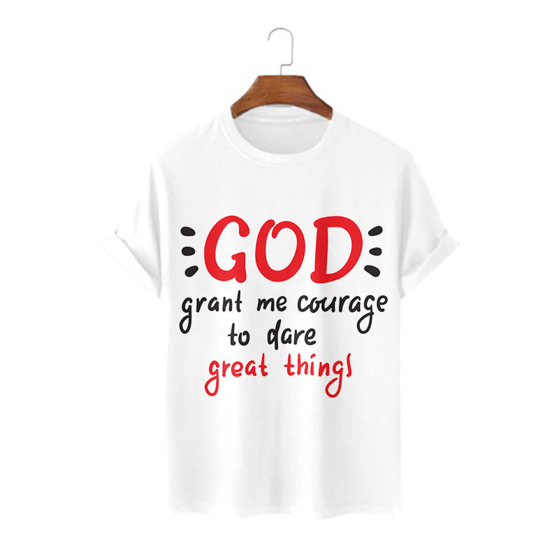 Christiandiscipleshop Quotation Style God Grant Me Courage Short Sleeve Washed T-shirt