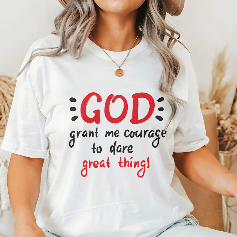 Christiandiscipleshop Quotation Style God Grant Me Courage Short Sleeve Washed T-shirt