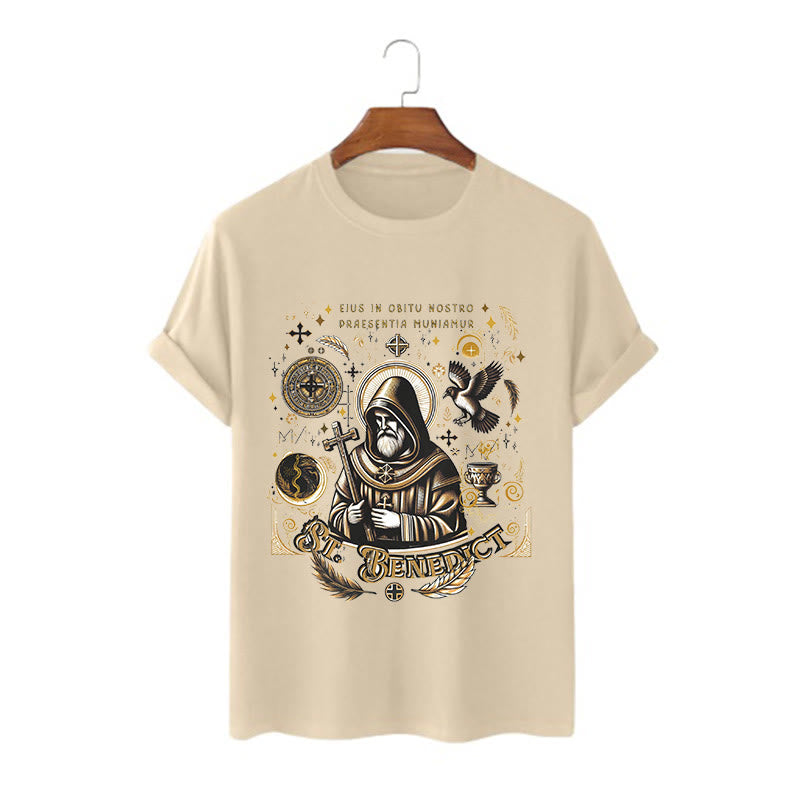 Christiandiscipleshop Classic Style St. Benedict Blessing Graphic Short Sleeve Washed T-shirt