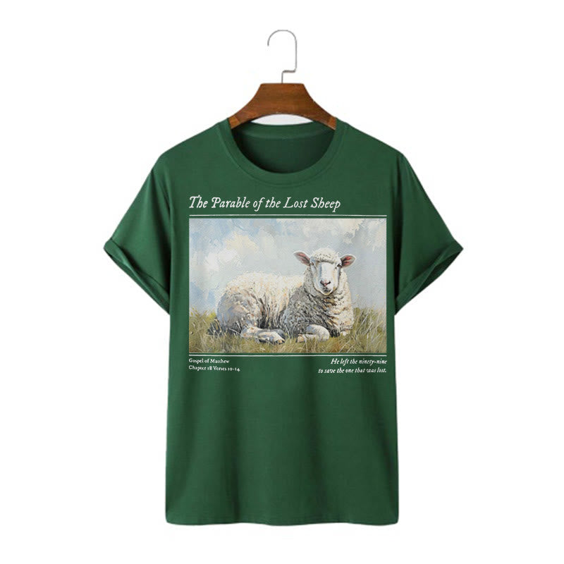 Christiandiscipleshop Realistic Style Parable of the Lost Sheep Short Sleeve Washed T-shirt