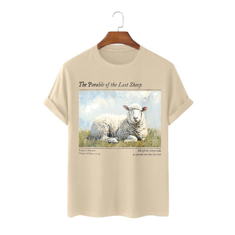 Christiandiscipleshop Realistic Style Parable of the Lost Sheep Short Sleeve Washed T-shirt