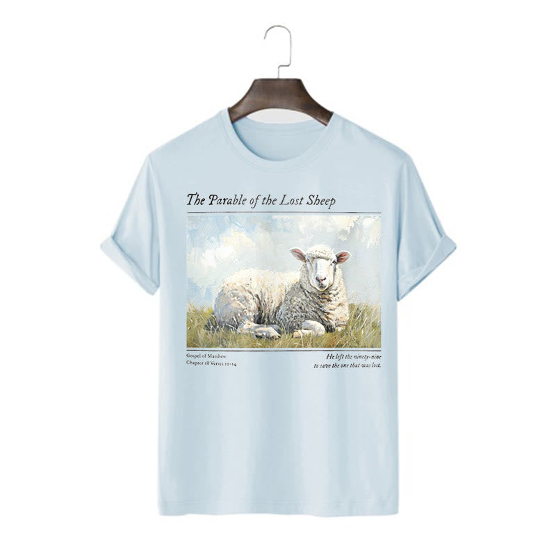 Christiandiscipleshop Realistic Style Parable of the Lost Sheep Short Sleeve Washed T-shirt