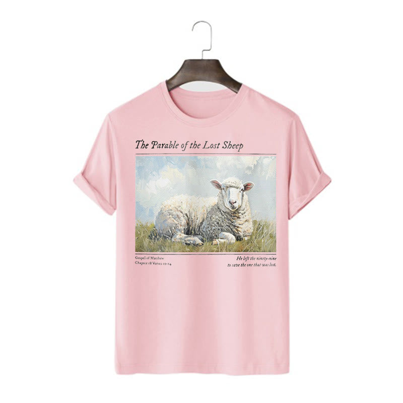 Christiandiscipleshop Realistic Style Parable of the Lost Sheep Short Sleeve Washed T-shirt