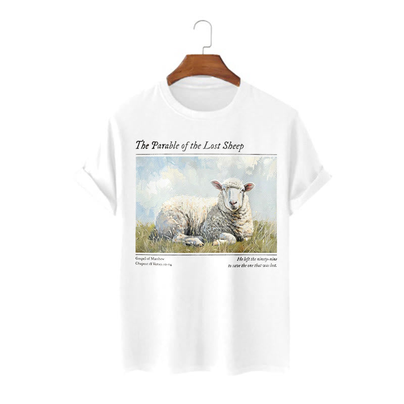 Christiandiscipleshop Realistic Style Parable of the Lost Sheep Short Sleeve Washed T-shirt