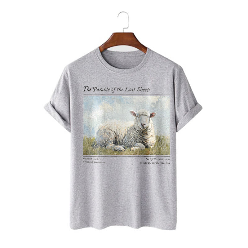 Christiandiscipleshop Realistic Style Parable of the Lost Sheep Short Sleeve Washed T-shirt