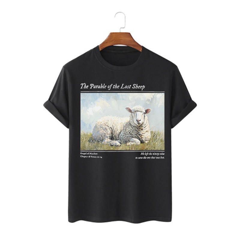 Christiandiscipleshop Realistic Style Parable of the Lost Sheep Short Sleeve Washed T-shirt