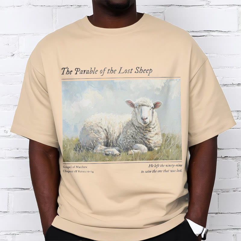 Christiandiscipleshop Realistic Style Parable of the Lost Sheep Short Sleeve Washed T-shirt