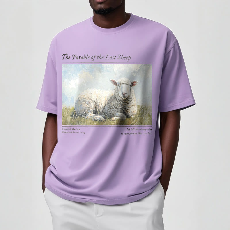 Christiandiscipleshop Realistic Style Parable of the Lost Sheep Short Sleeve Washed T-shirt