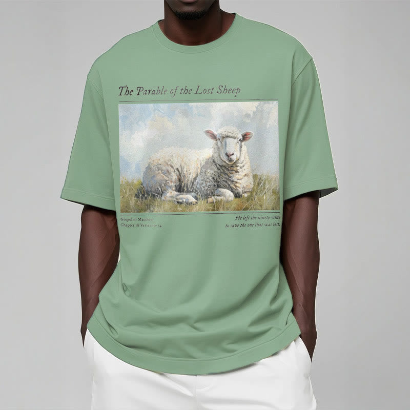 Christiandiscipleshop Realistic Style Parable of the Lost Sheep Short Sleeve Washed T-shirt