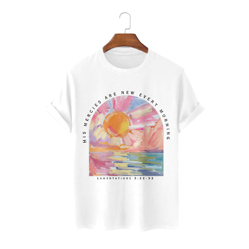 Christiandiscipleshop Colored Style His Mercies Are New Every Morning Short Sleeve Washed T-shirt