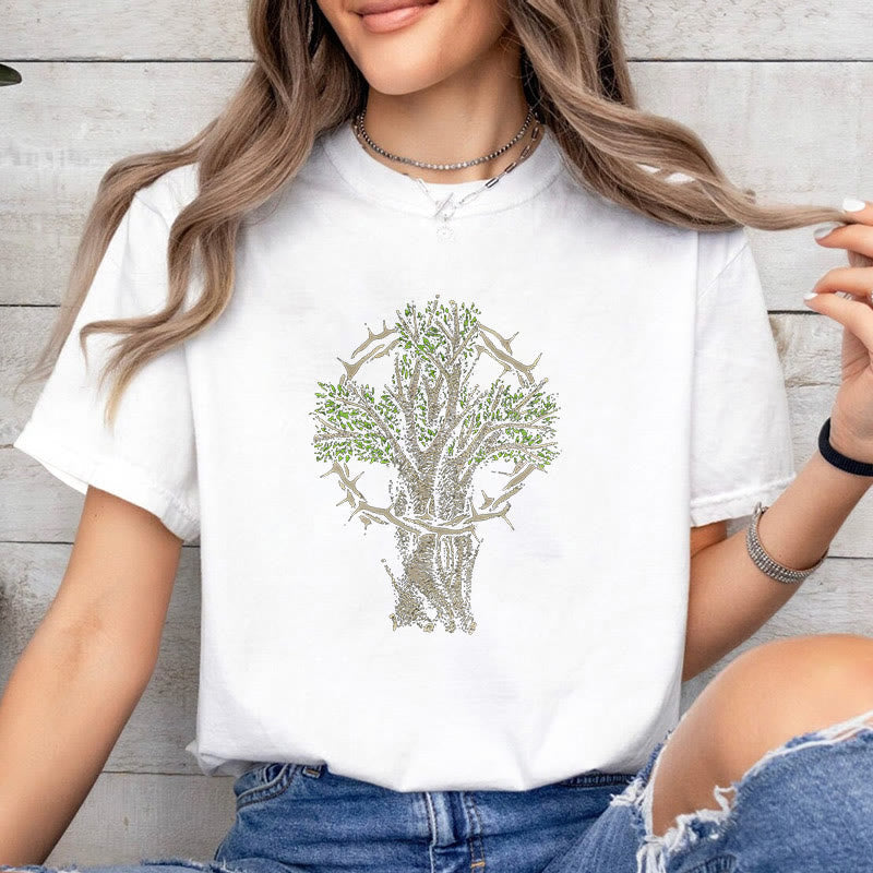 Christiandiscipleshop Modern Style Tree Of Life Short Sleeve Washed T-shirt