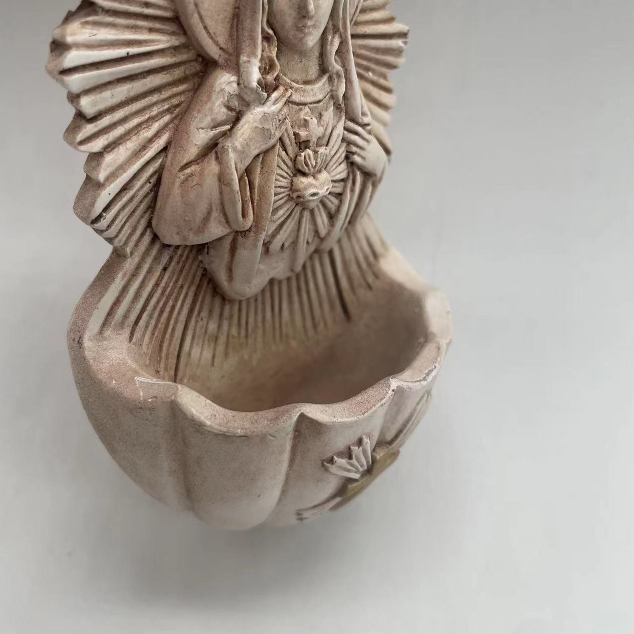 Christiandiscipleshop Retro Sculptural Style Immaculate Heart of Mary Resin Storage Box
