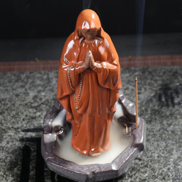 Christiandiscipleshop Classic Style Virgin Mary Jesus Incense Burner Desktop Decorations Ornament