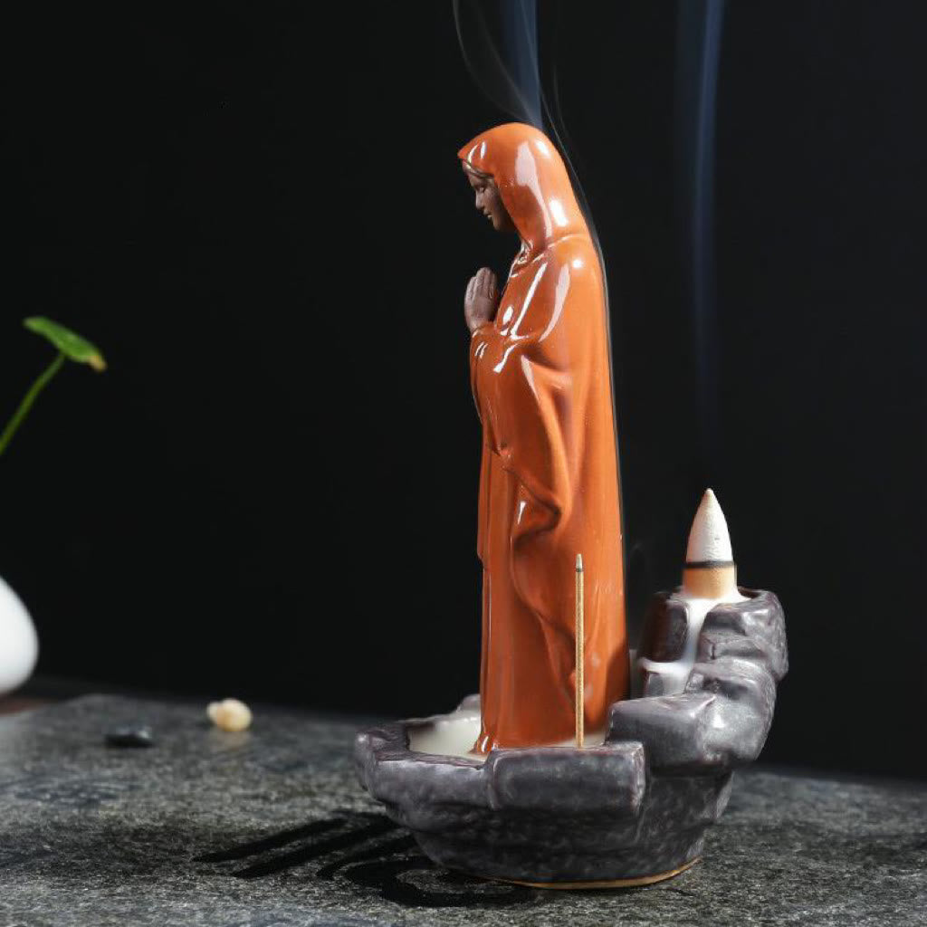 Christiandiscipleshop Classic Style Virgin Mary Jesus Incense Burner Desktop Decorations Ornament