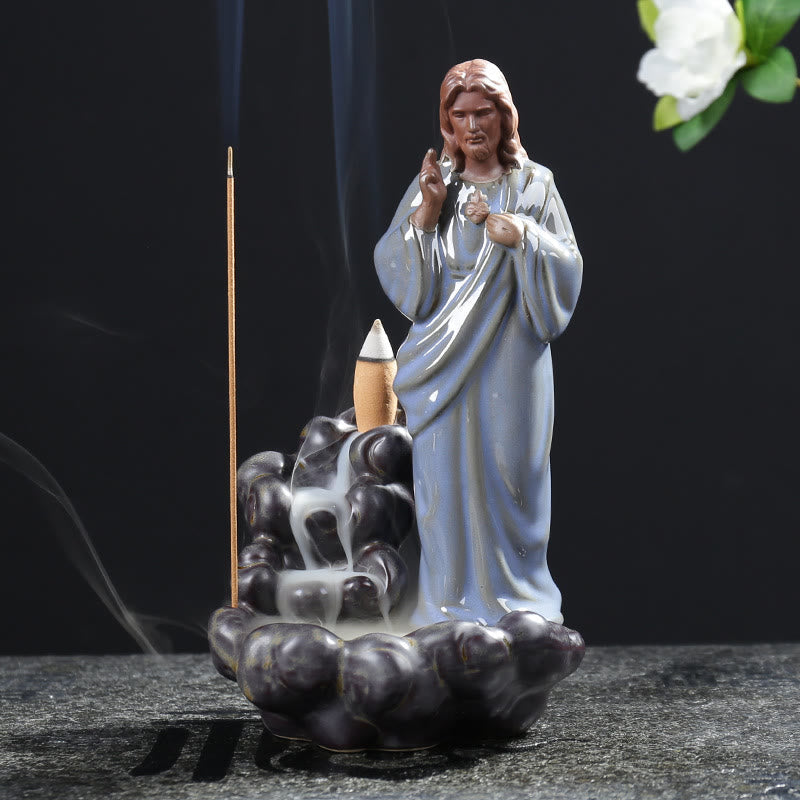 Christiandiscipleshop Classic Style Virgin Mary Jesus Incense Burner Desktop Decorations Ornament
